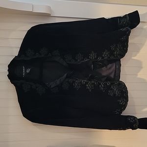 Cachet Black Velvet Jacket Sz 4